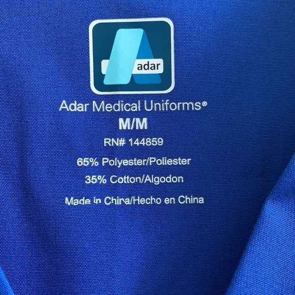 Adar Pro Scrub Women’s Blue Uniform Top Blue Size M - Picture 4 of 7